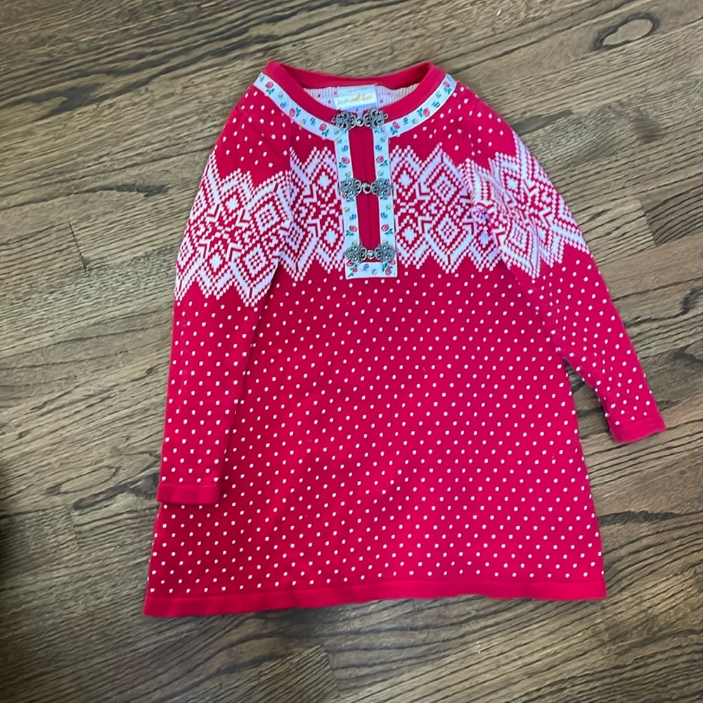 Hanna Anderson red sweater Christmas winter dress